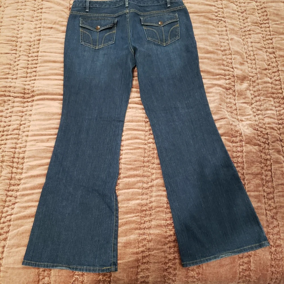 LOFT Modern Flare Jeans Women Size 14 blue denim - Picture 6 of 17